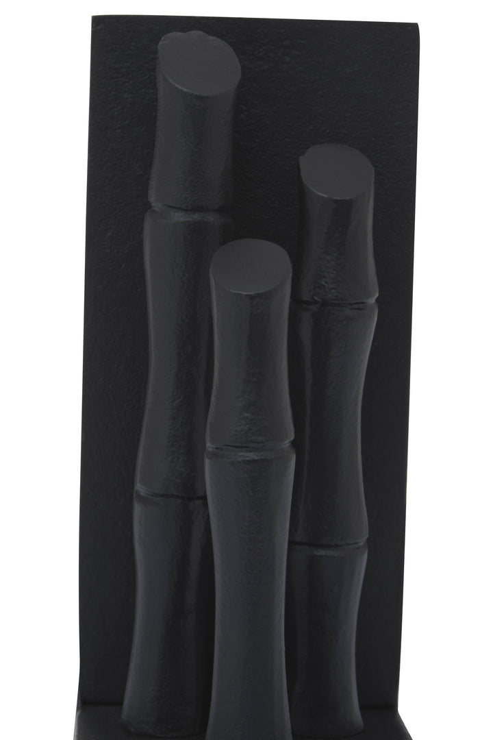 Hiba Black Bamboo Effect Bookends – Set of 2