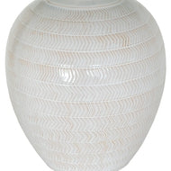 Chevronne Ceramic Table Lamp with Linen Shade
