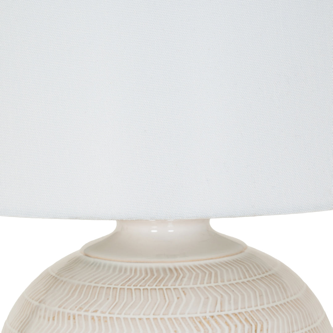 Modern Pattern, Soft Light: Chevron Ceramic Lamp & Linen Shade
