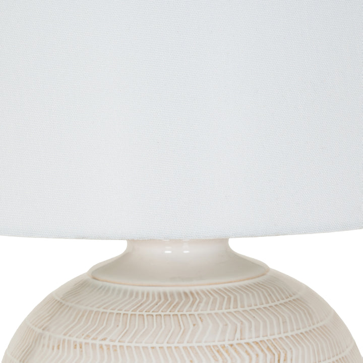 Modern Pattern, Soft Light: Chevron Ceramic Lamp & Linen Shade