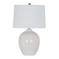 Chevronne Ceramic Table Lamp with Linen Shade