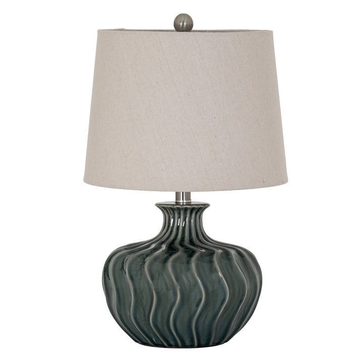 Sleek & Serene: Veyla Ceramic Lamp & Linen Shade