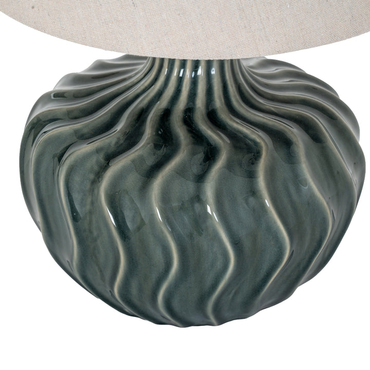 Sleek & Serene: Veyla Ceramic Lamp & Linen Shade