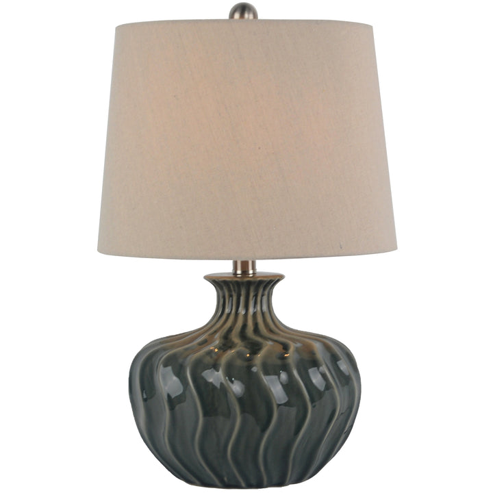 Sleek & Serene: Veyla Ceramic Lamp & Linen Shade