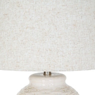 Basketweave Ceramic Table Lamp with Linen Shade