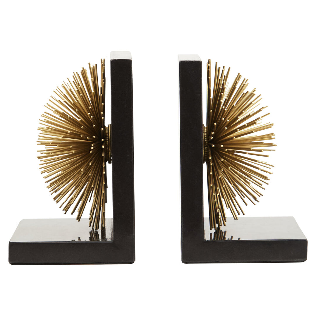 Breeze Set of Two Gold Finish Starburst Bookends