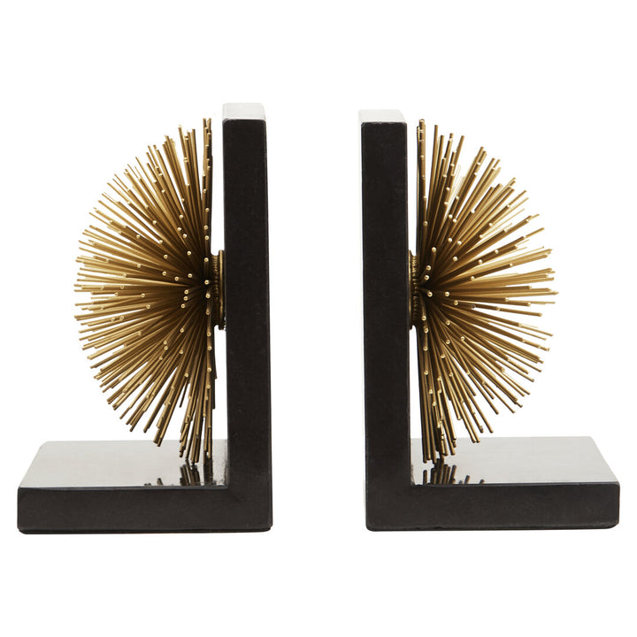 Breeze Set of Two Gold Finish Starburst Bookends