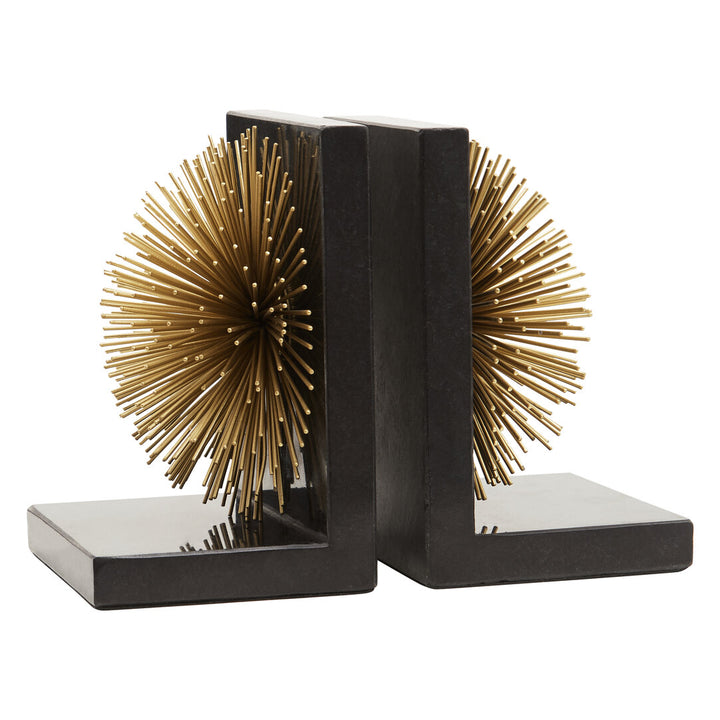 Breeze Set of Two Gold Finish Starburst Bookends