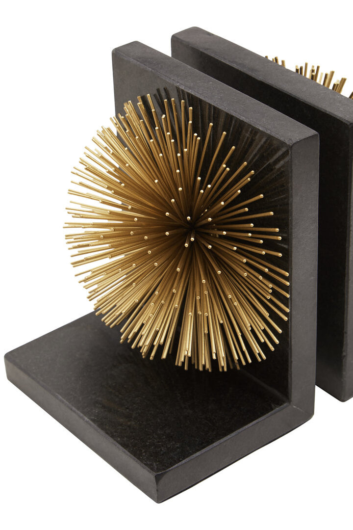 Breeze Set of Two Gold Finish Starburst Bookends