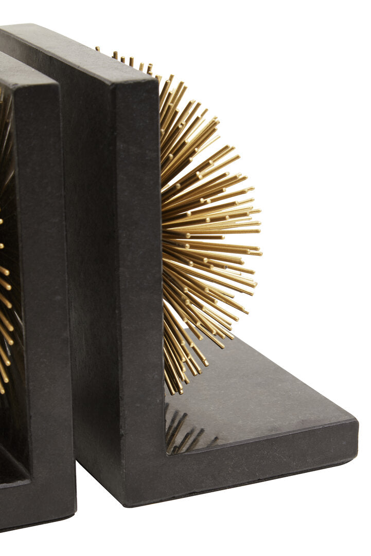 Breeze Set of Two Gold Finish Starburst Bookends