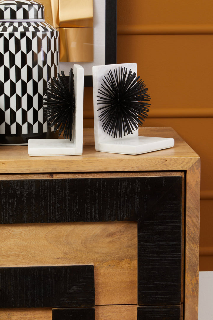 Mirano Black Starburst Bookends – Set of 2