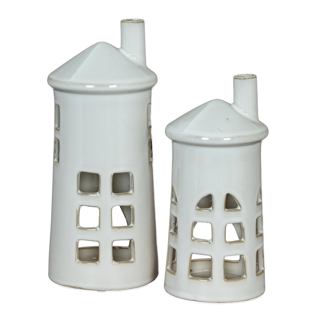 Coastal Glow: Rhea Medium Lighthouse Tealight Holder