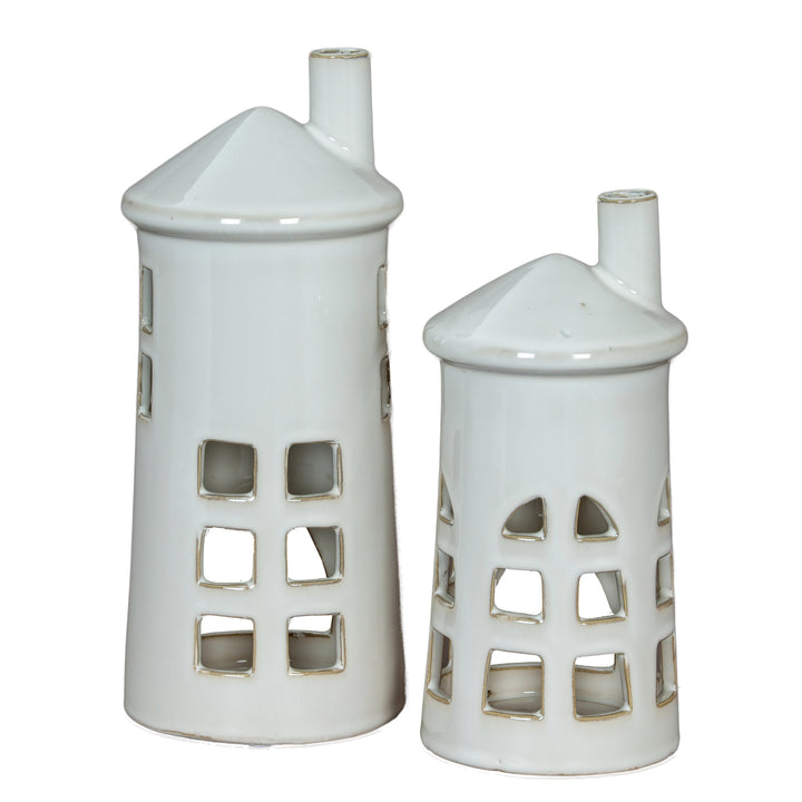 Coastal Glow: Rhea Medium Lighthouse Tealight Holder
