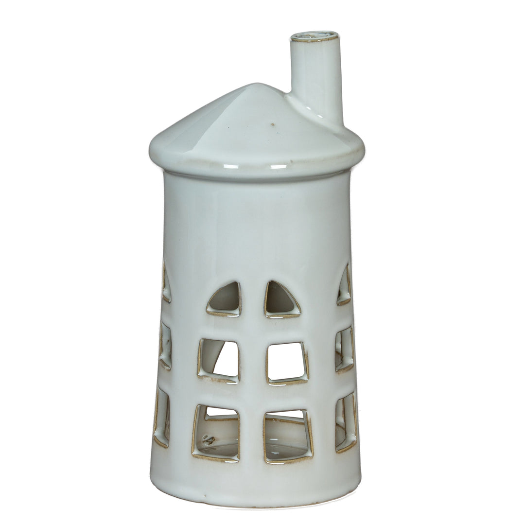 Coastal Glow: Rhea Medium Lighthouse Tealight Holder