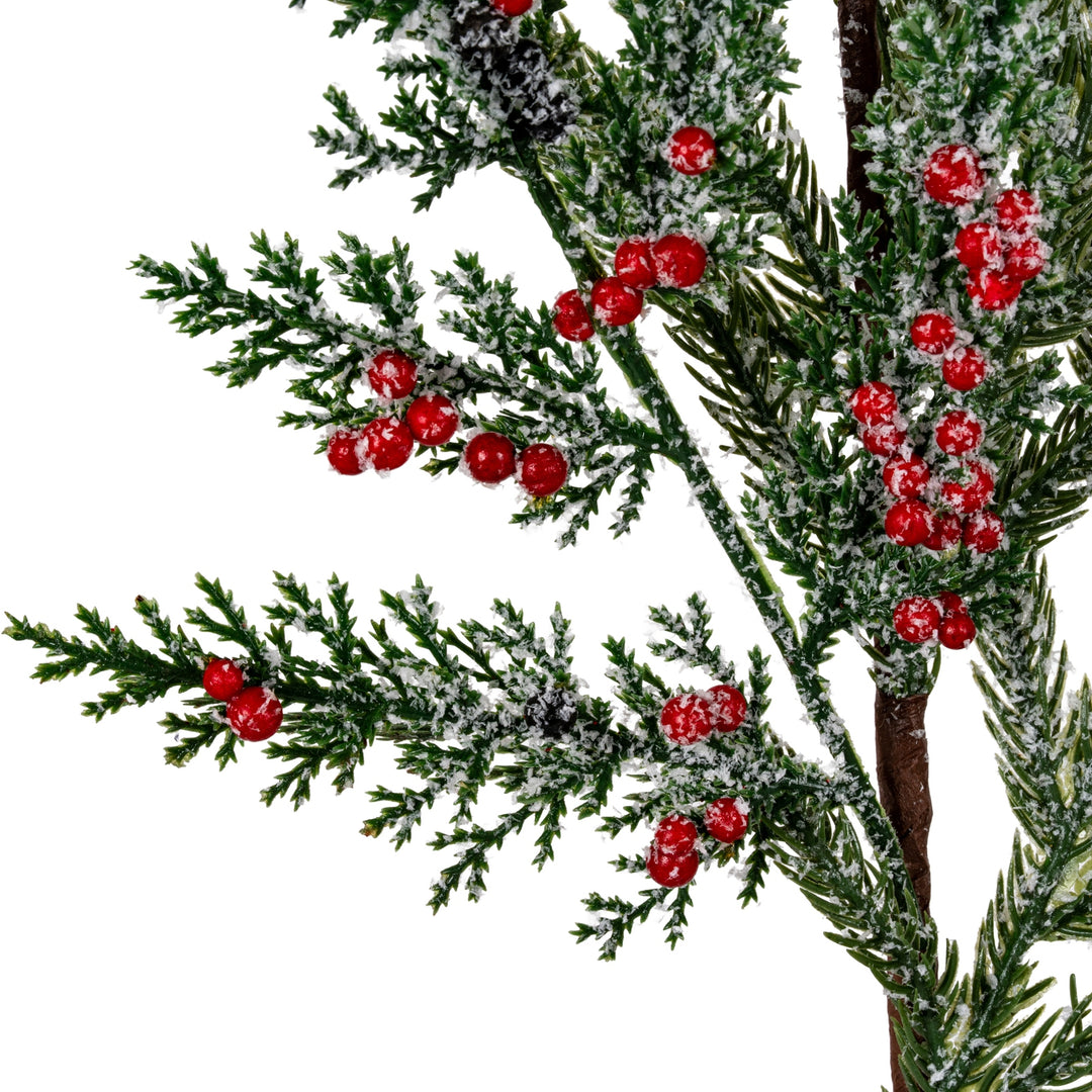 Frosted-Pine-Branch-Spray-With-Winter-Berries