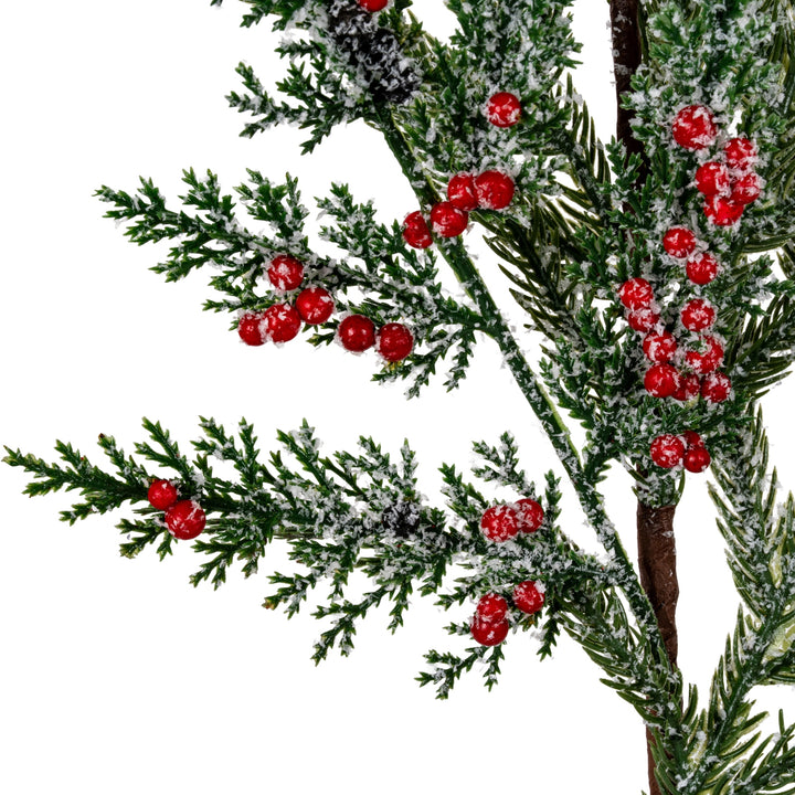 Frosted-Pine-Branch-Spray-With-Winter-Berries