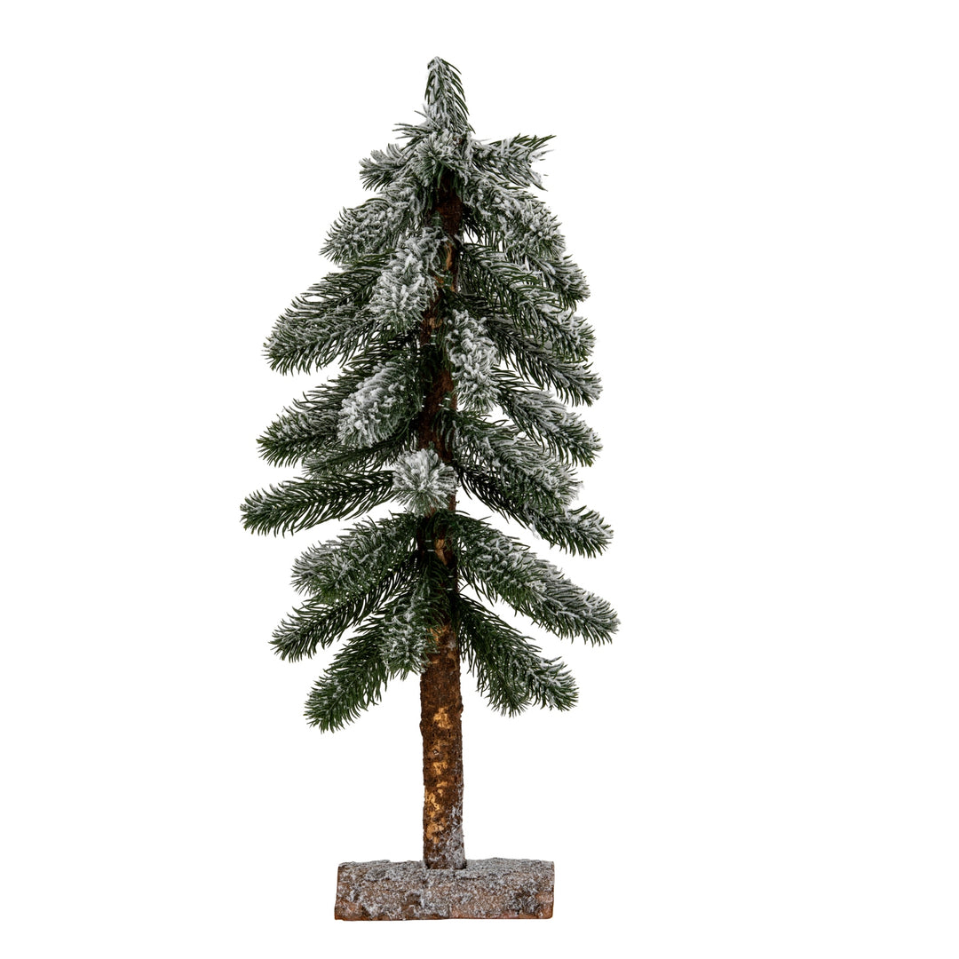 Medium-Snowy-Pine-Tree-On-Wooden-Stand