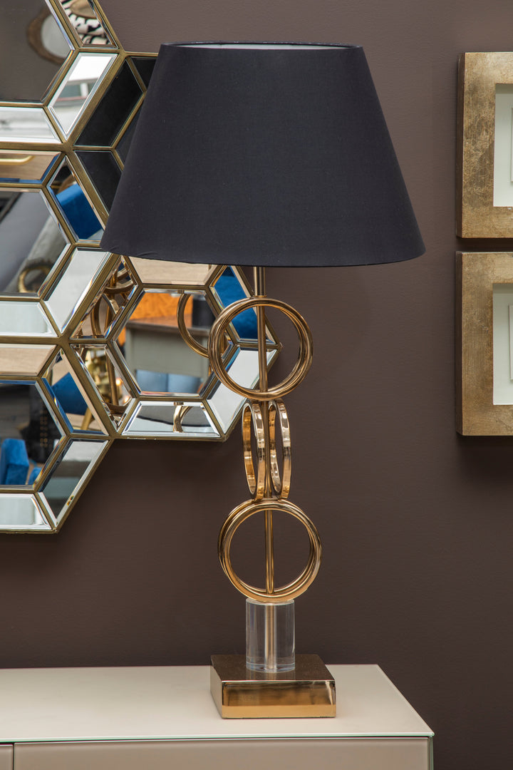 Skye Gold Table Lamp with Dual Ring Base