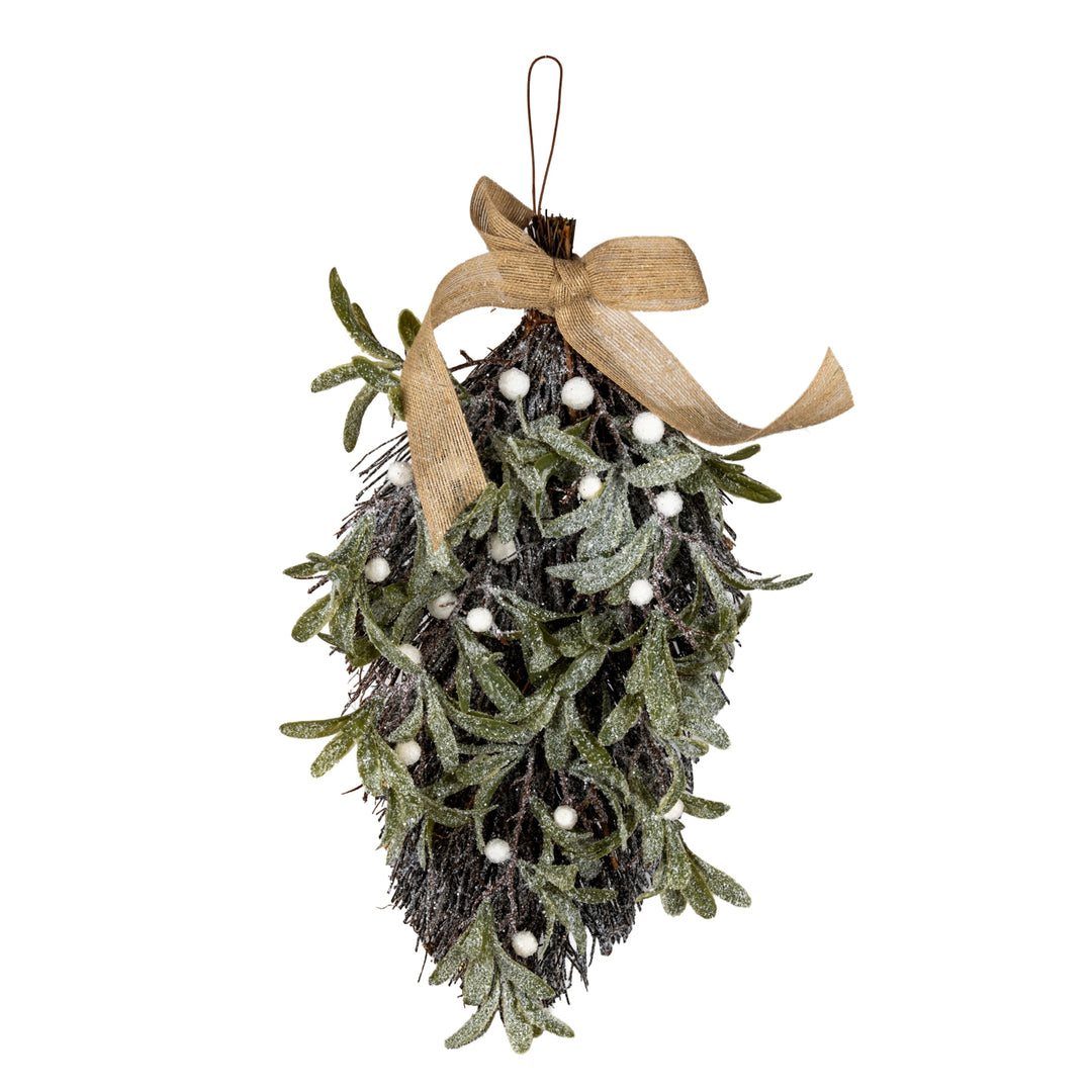 Frosted-Mistletoe-And-Pine-Swag-With-Ribbon