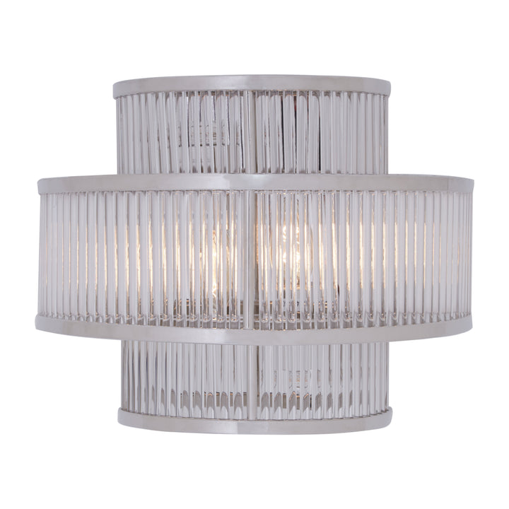 Salasco 3-Tier Nickel Finish and Glass Wall Light