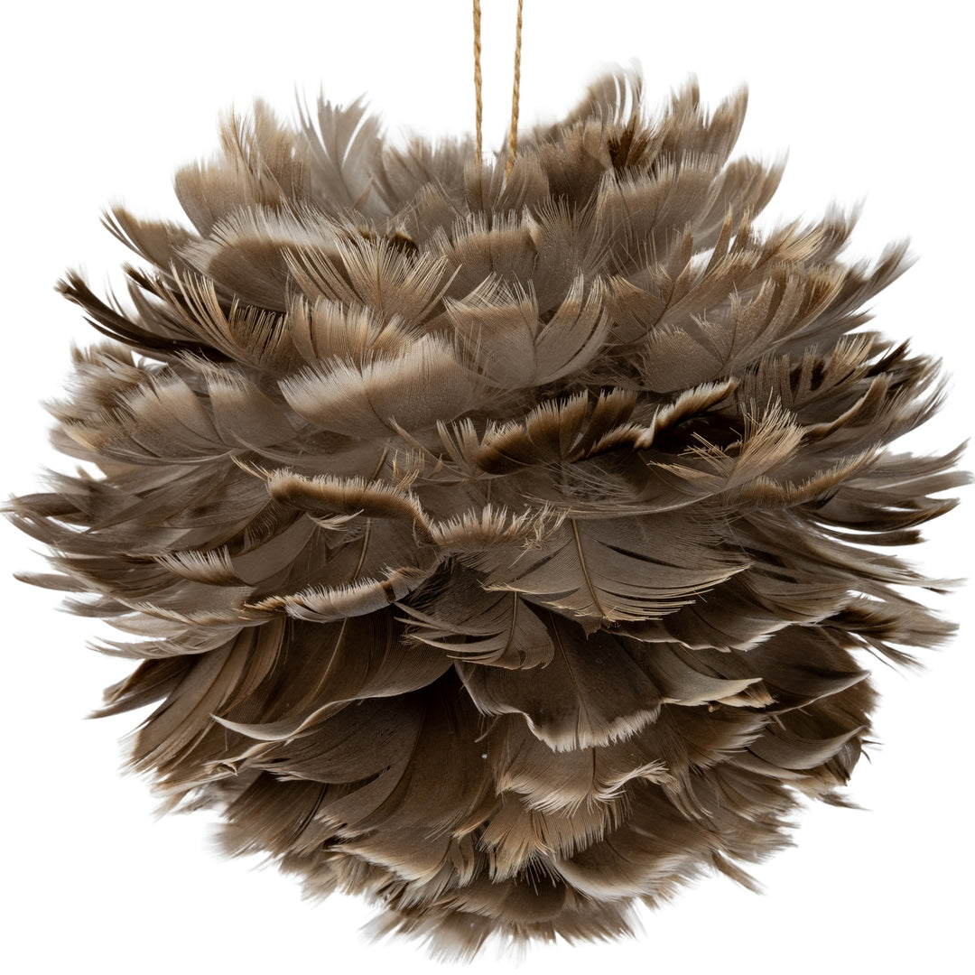 Large-Fawn-Feather-Ball-Decoration