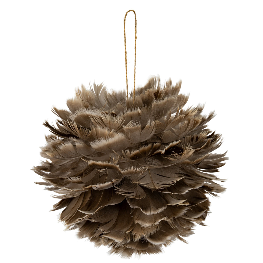 Large-Fawn-Feather-Ball-Decoration