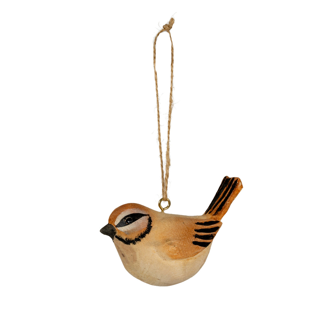 Wooden-Tawny-Bird-Decoration