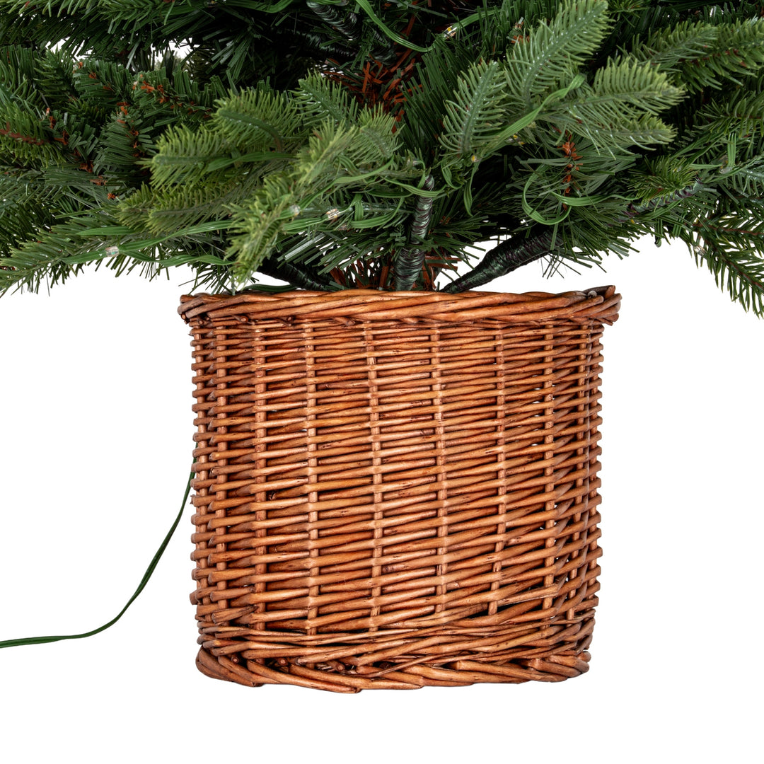 Norway-Fir-Pre-Lit-LLED-300L-Fir-Tree-In-Rattan-Pot