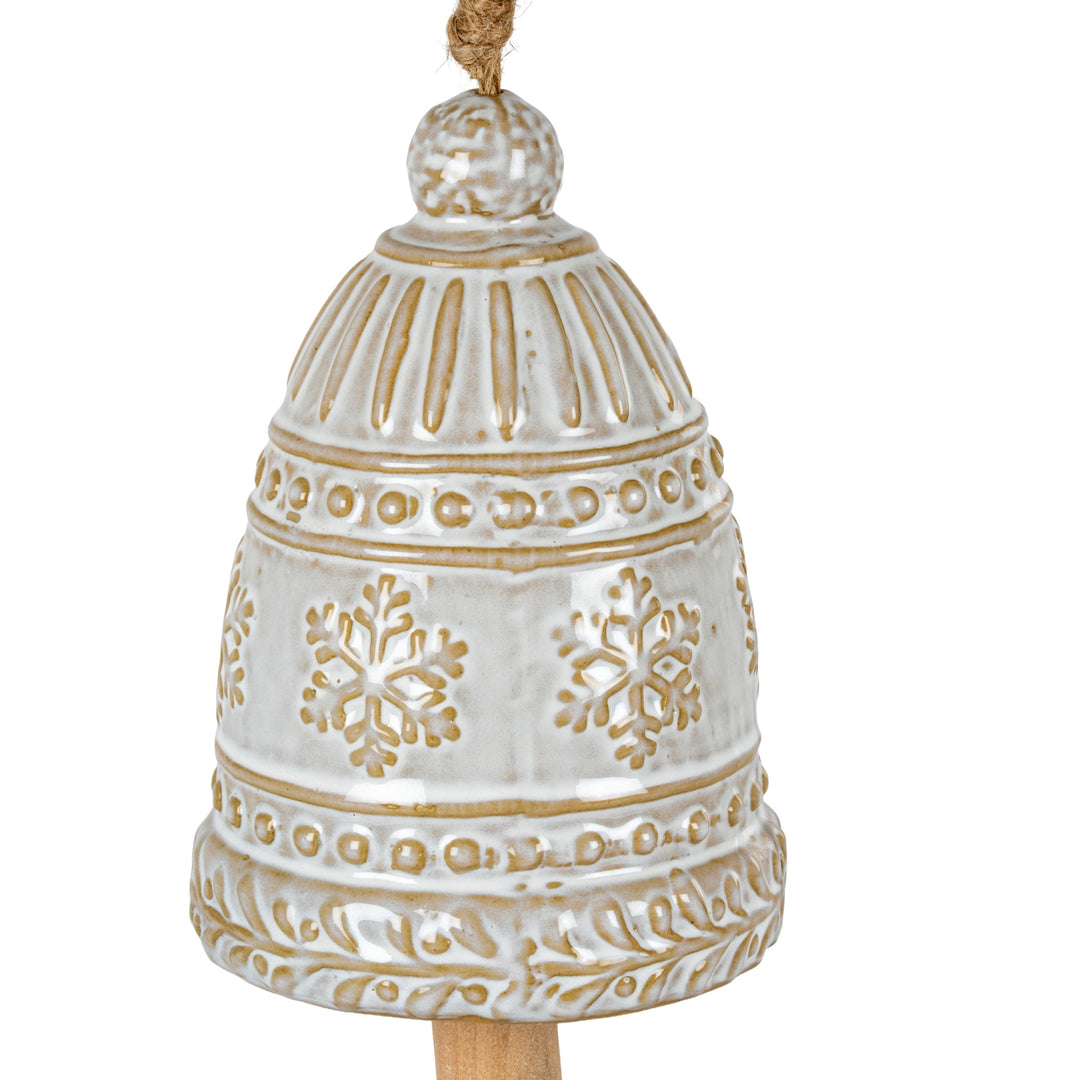 Large-Ceramic-Bell-Tree-Ornament-With-Snowflake-Detail