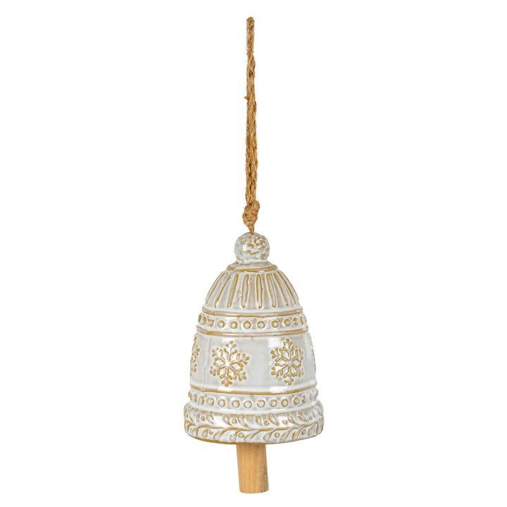 Large-Ceramic-Bell-Tree-Ornament-With-Snowflake-Detail