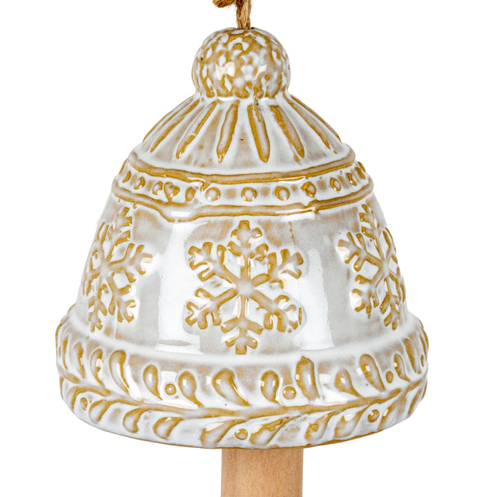 Ceramic-Bell-Tree-Ornament-With-Snowflake-Detail