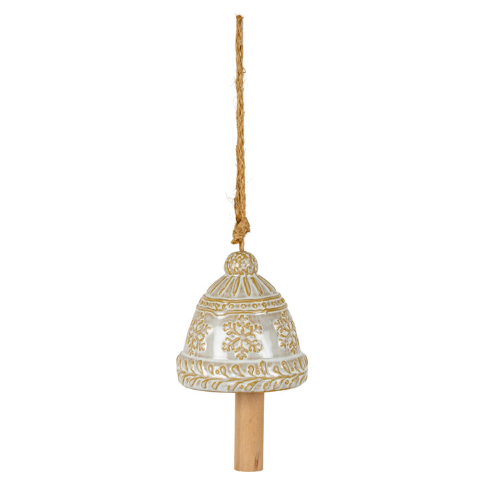 Ceramic-Bell-Tree-Ornament-With-Snowflake-Detail