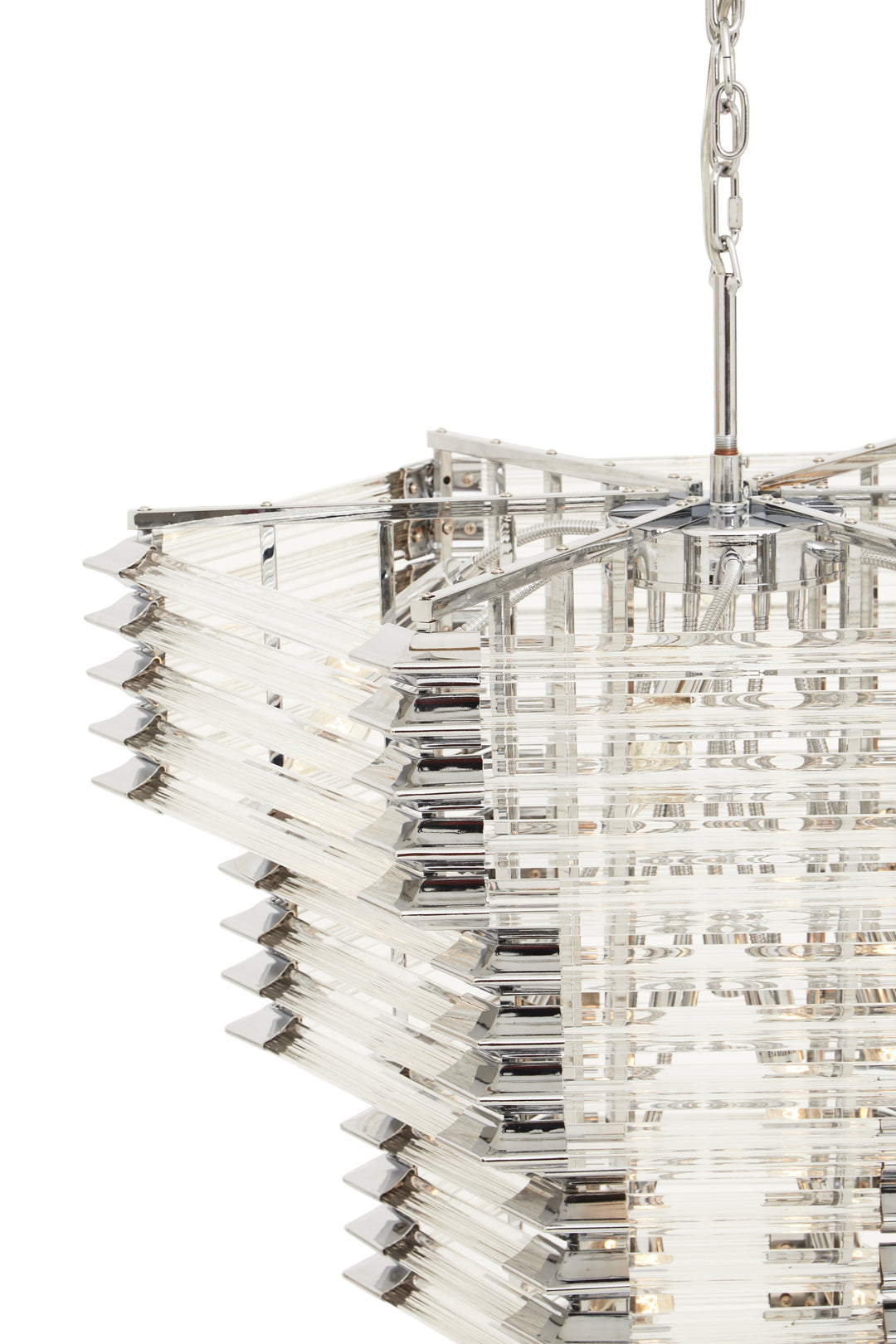 Karli Glass And Chrome Finish Prism Light With Fifteen Bulbs