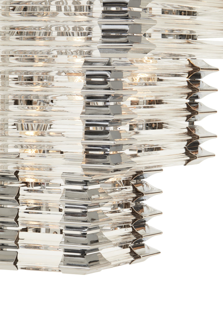 Karli Glass And Chrome Finish Prism Light With Fifteen Bulbs