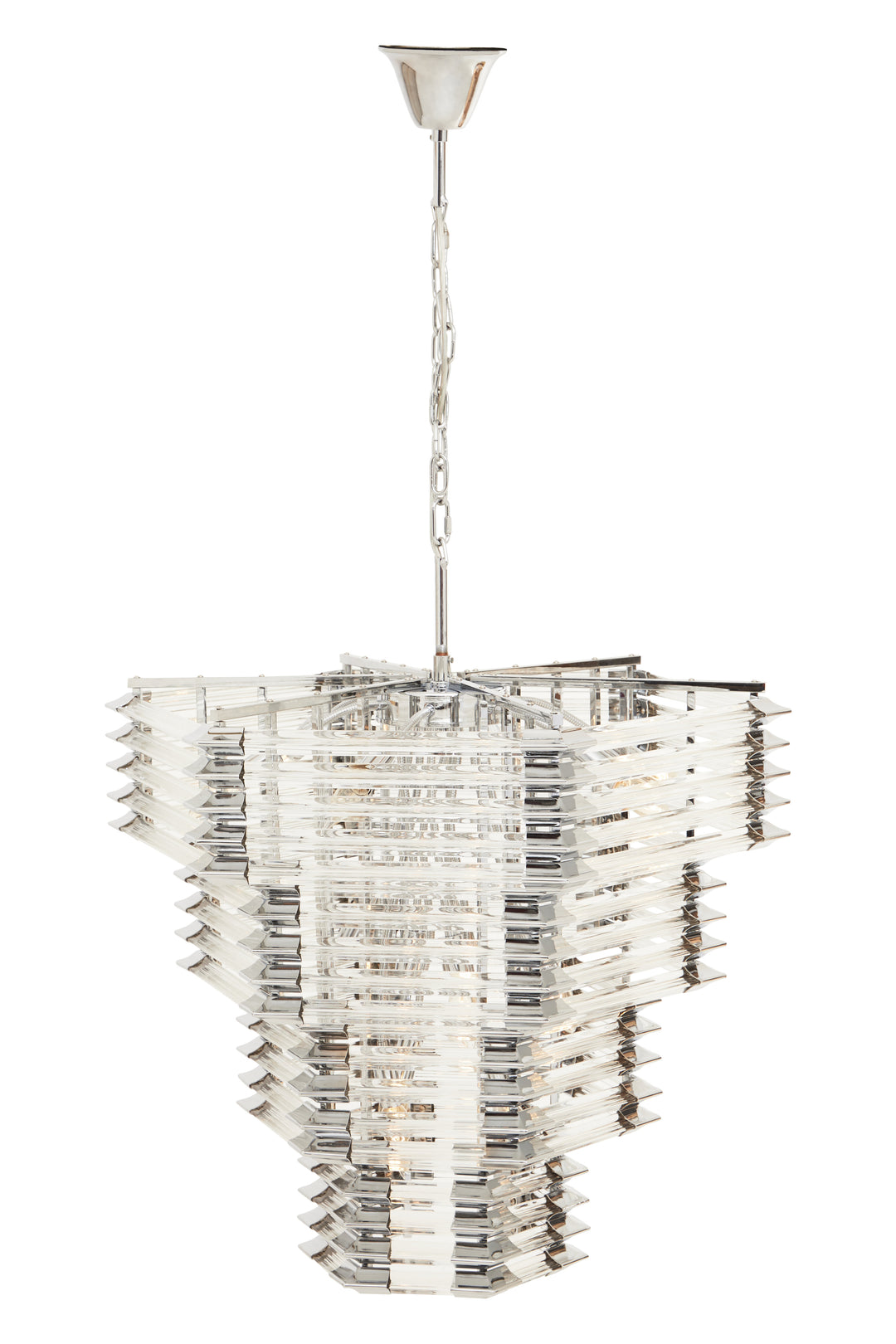 Karli Glass And Chrome Finish Prism Light With Fifteen Bulbs