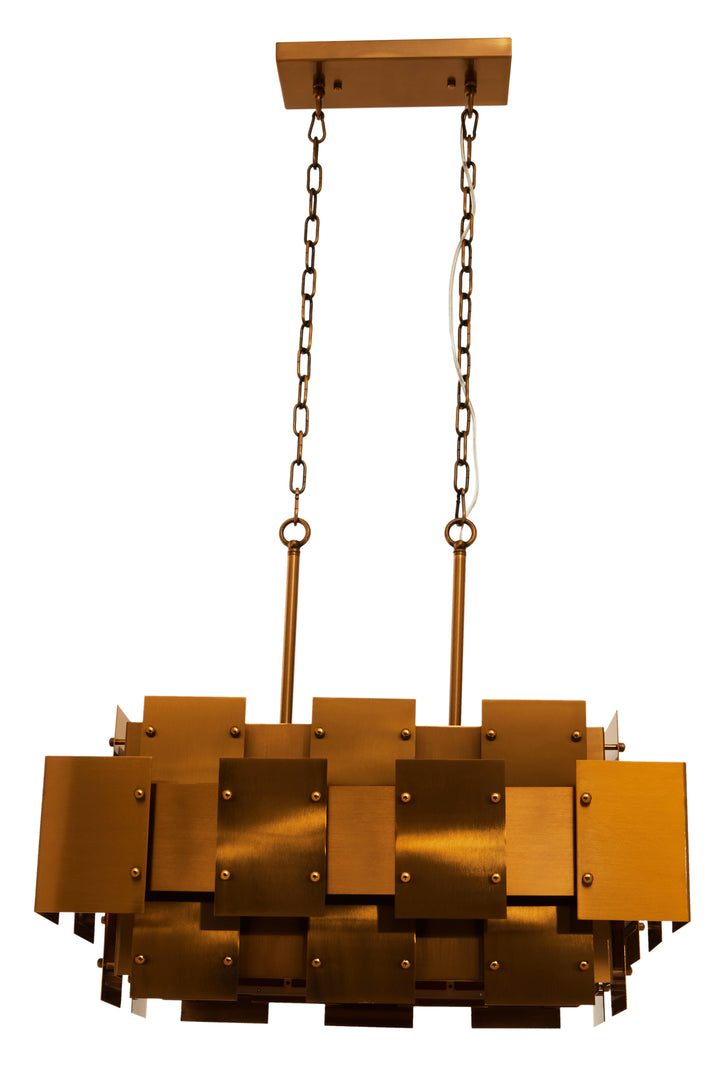 Karlo Metal Brass Finish Pendant Light With Eight Bulbs