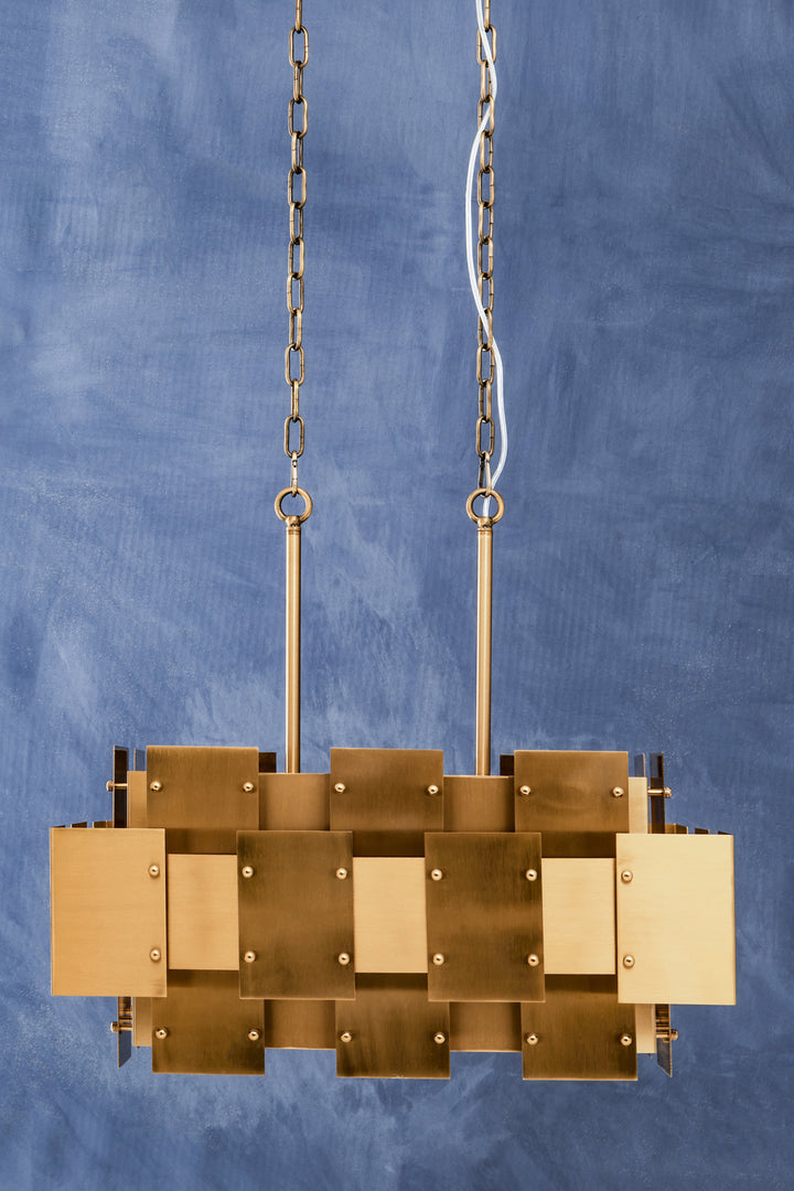 Karlo Metal Brass Finish Pendant Light With Eight Bulbs