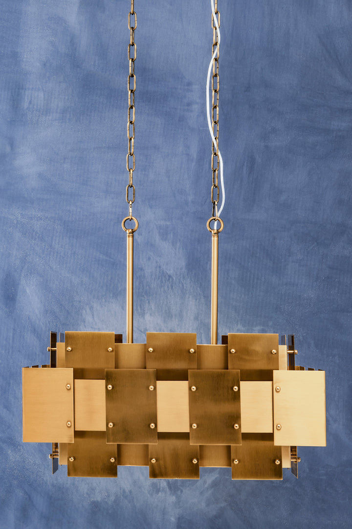 Karlo Metal Brass Finish Pendant Light With Eight Bulbs