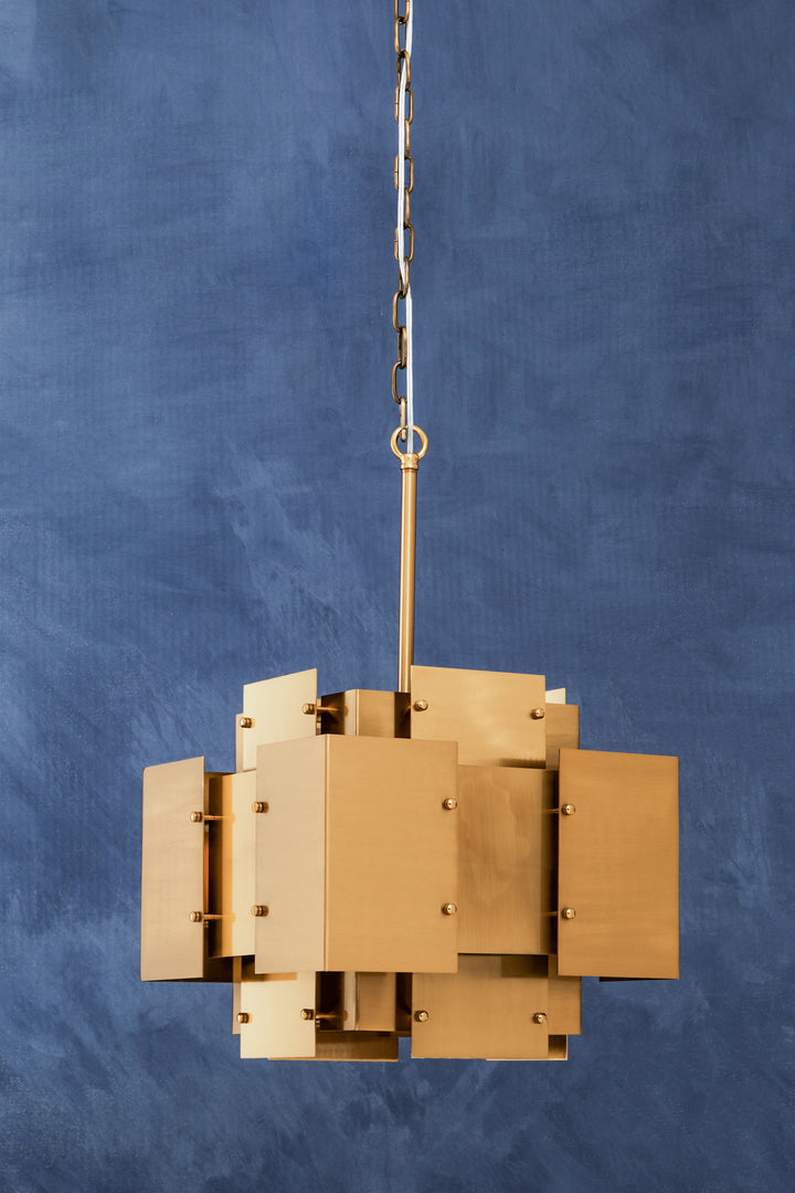 Karlo Pendant Light in Metal with Brass Finish and Four Bulbs