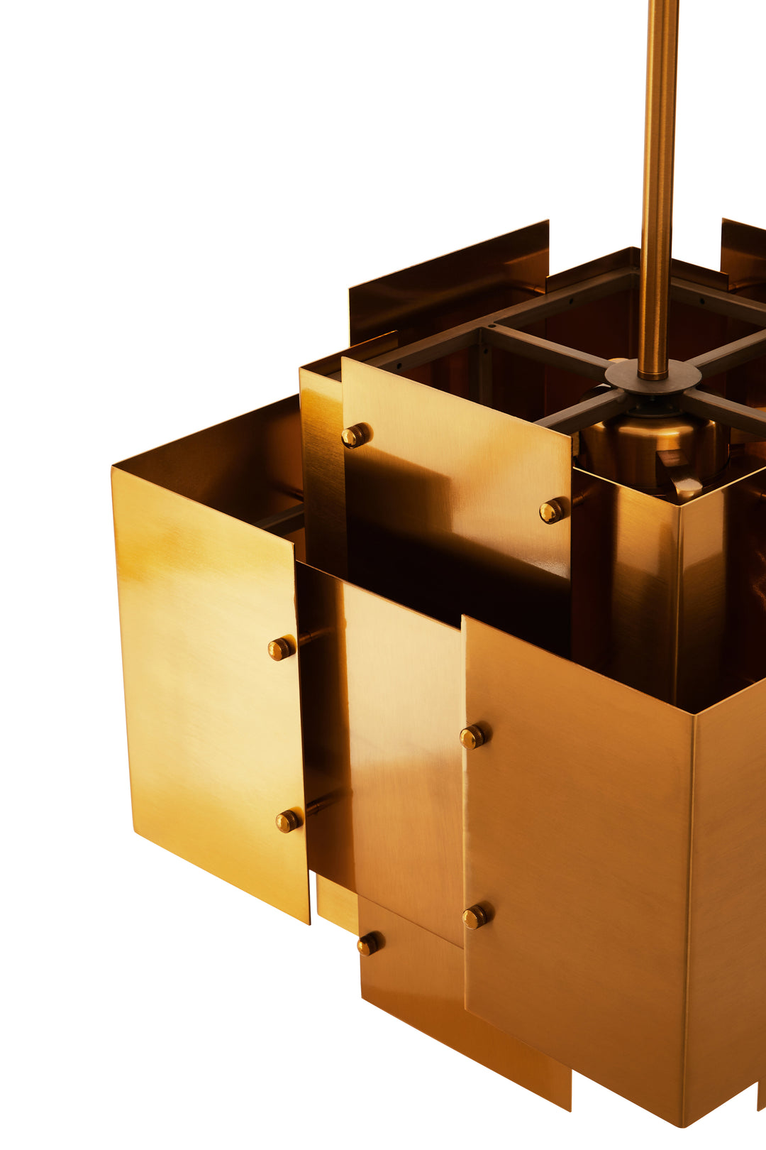 Karlo Pendant Light in Metal with Brass Finish and Four Bulbs