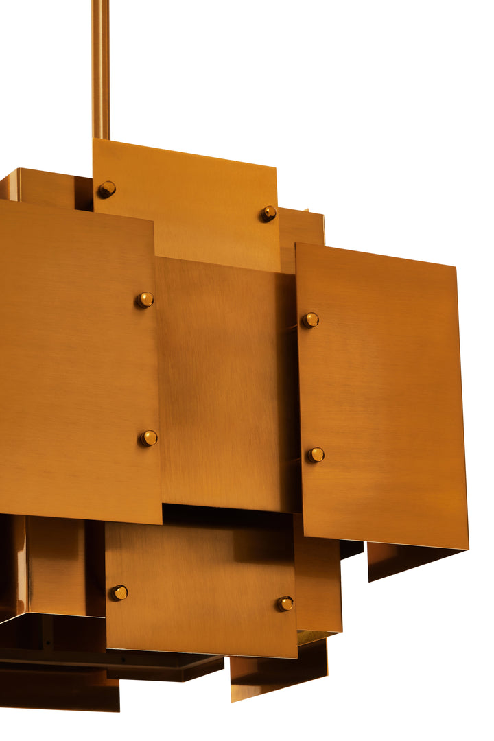 Karlo Pendant Light in Metal with Brass Finish and Four Bulbs