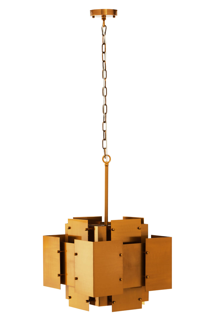 Karlo Pendant Light in Metal with Brass Finish and Four Bulbs