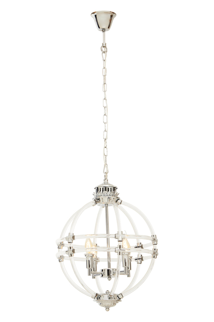 Karlo Pendant Light with Clear Acrylic Shade and Chrome Finish