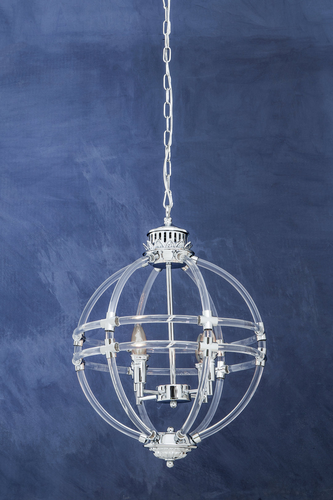 Karlo Pendant Light with Clear Acrylic Shade and Chrome Finish