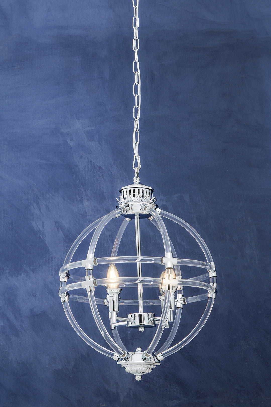 Karlo Pendant Light with Clear Acrylic Shade and Chrome Finish
