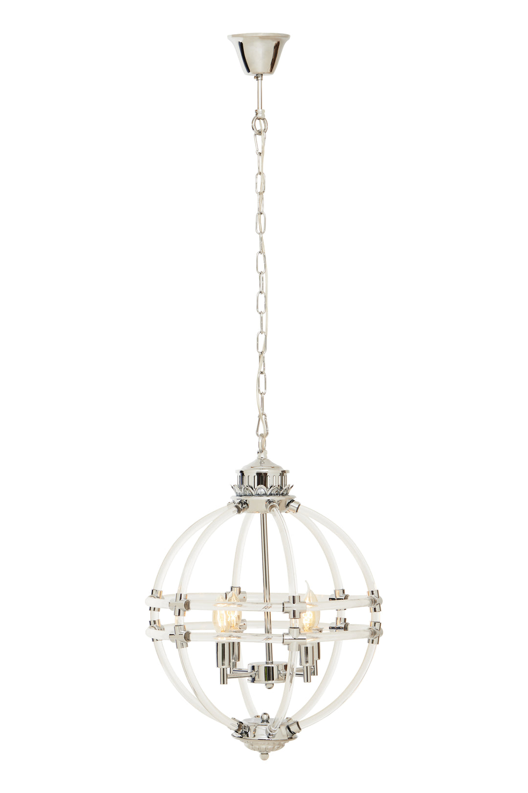 Karlo Pendant Light with Clear Acrylic Shade and Chrome Finish