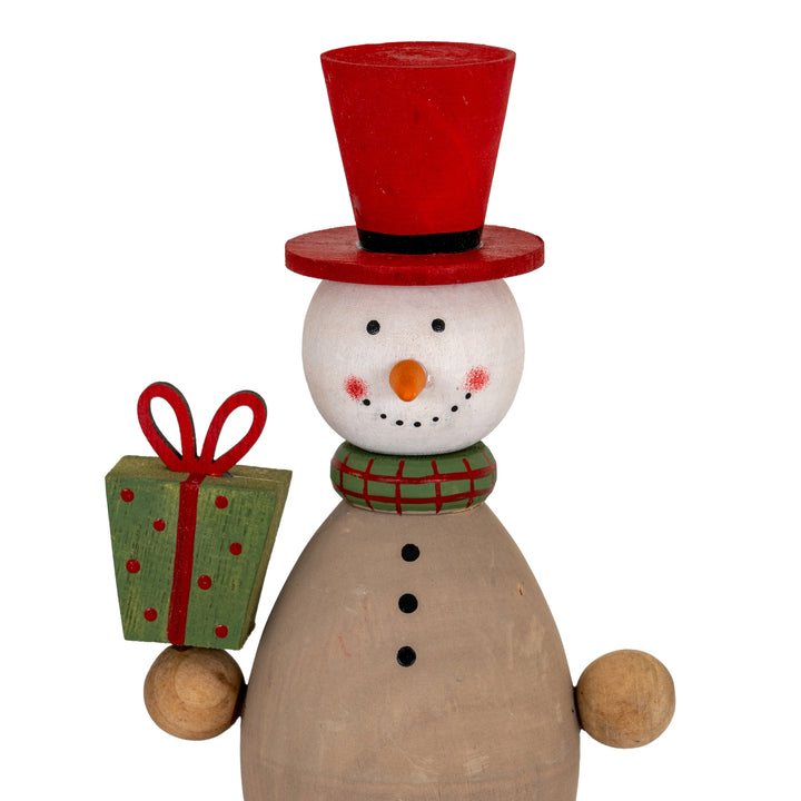 Wooden-Snowman-with-Present
