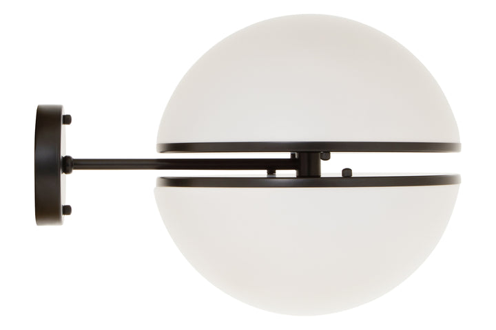 Abira Matte Black Ball Wall Light