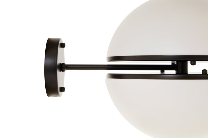 Abira Matte Black Ball Wall Light