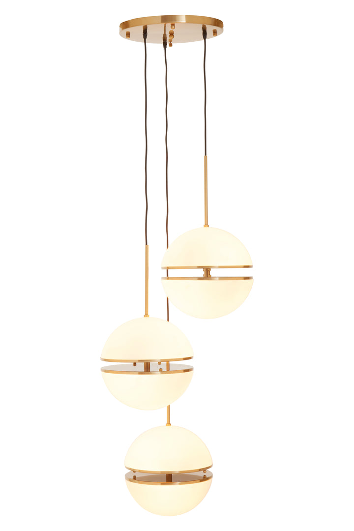 Abira Three-Ball Brass Pendant Light